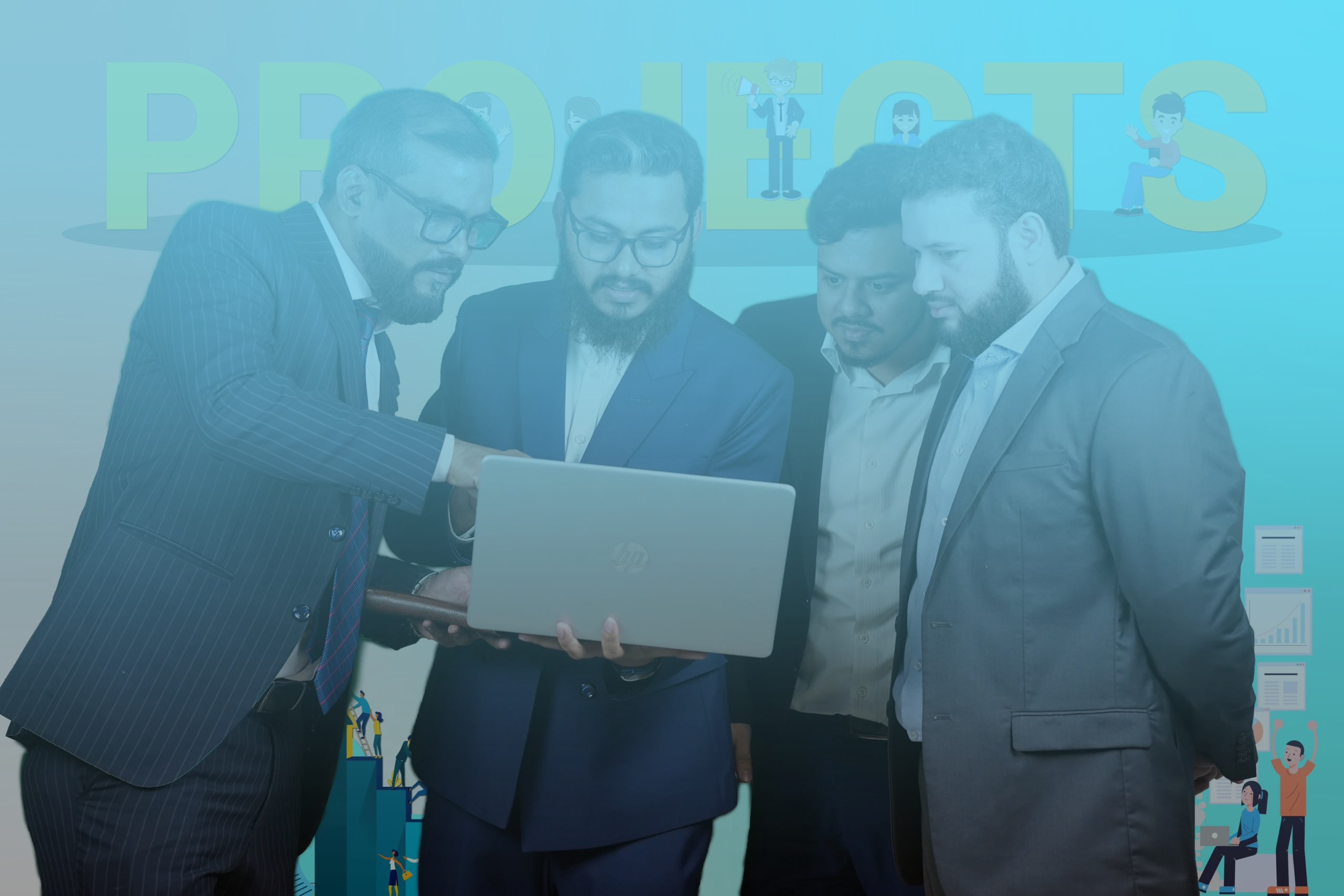 corporate-image-discussion-pointing-at-a-laptop